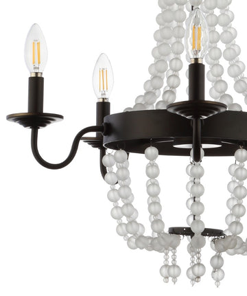 Nova 21.5" Acrylic Beaded LED Chandelier - JONATHAN Y